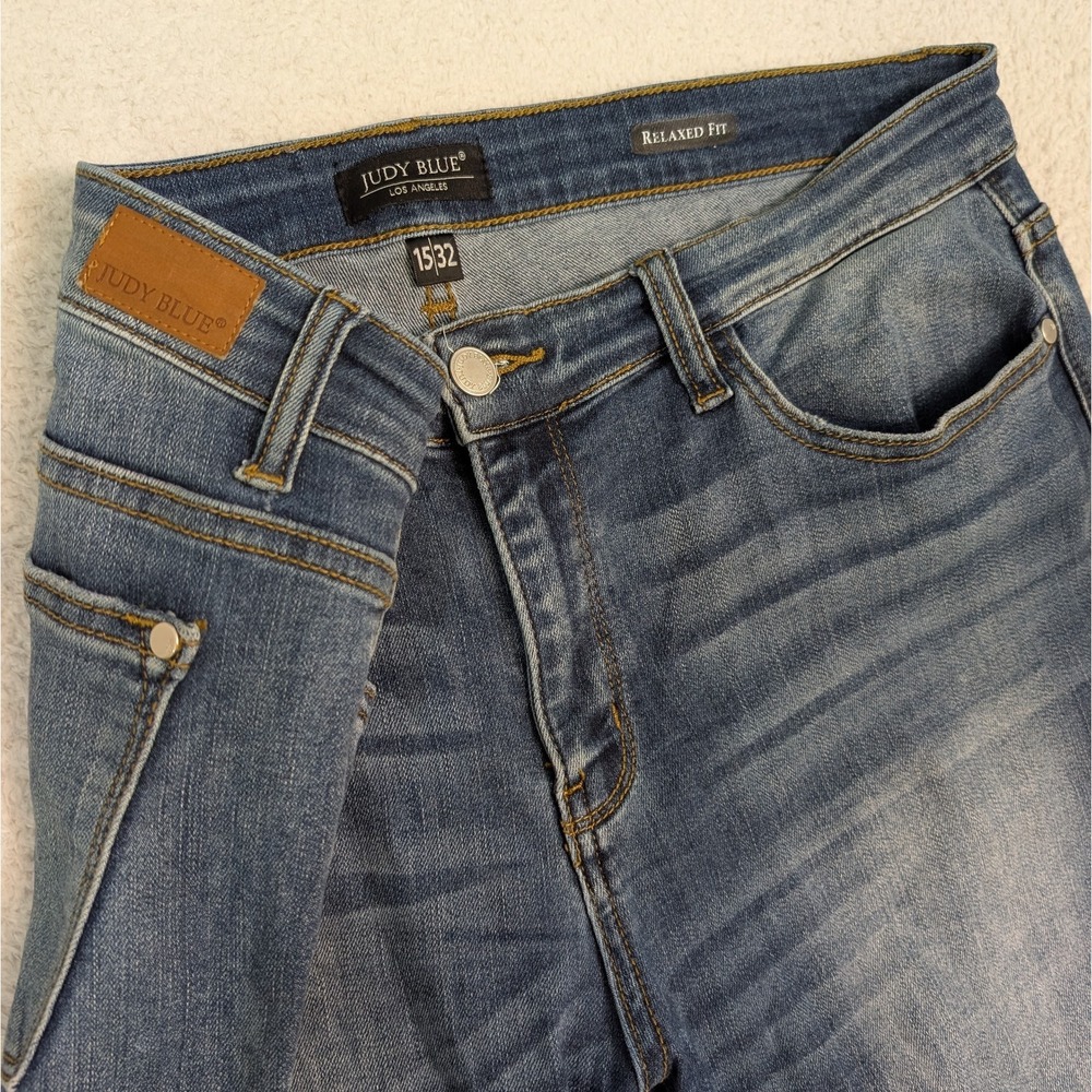 Judy Blue Jeans Womens 15/32 Relaxed Fit Blue Mid Rise JB82103MD
